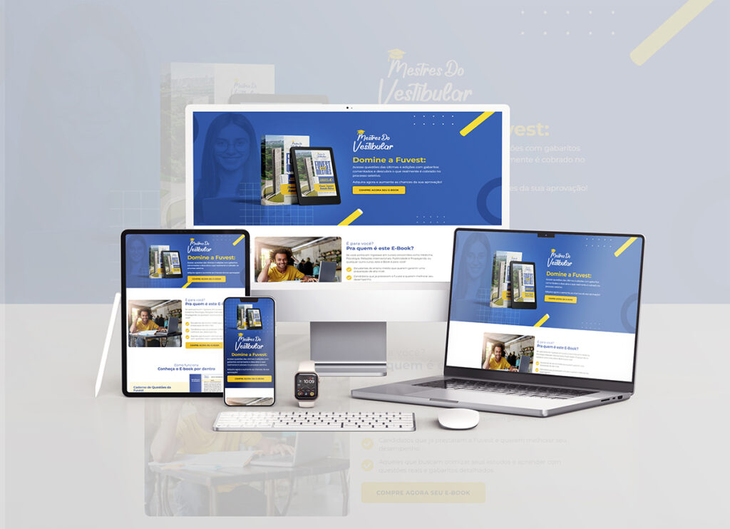 Site Mestres do Vestibular Fuvest - Mockup